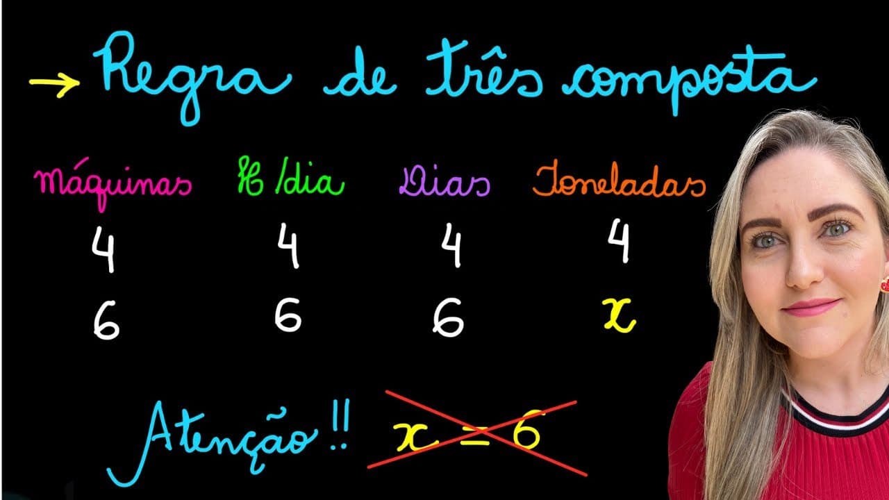 Thumbnail: REGRA DE TRÊS COMPOSTA! MÉTODO SIMPLES E EFICIENTE!! EXPLICAÇÃO PARA APRENDER MATEMÁTICA! REGRA DE 3
