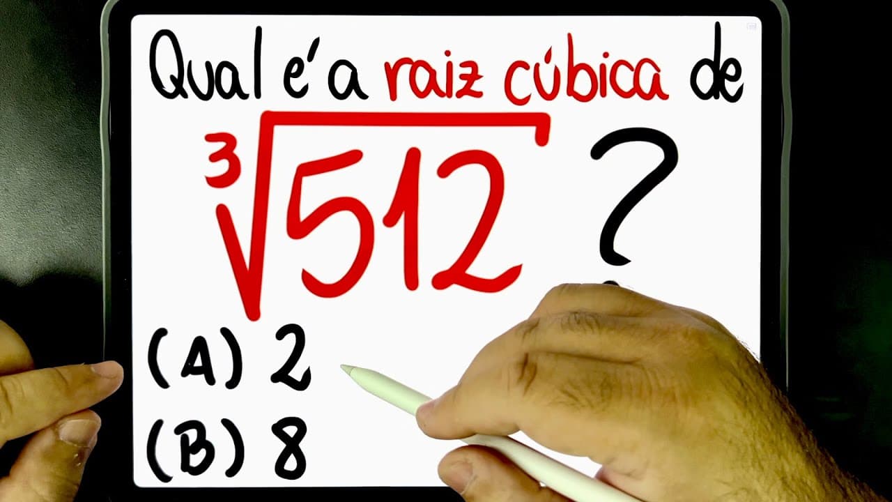 Thumbnail: 🔥 RAIZ CÚBICA DA RAIZ CÚBICA DE 512 é quanto? 😱 Você consegue resolver?