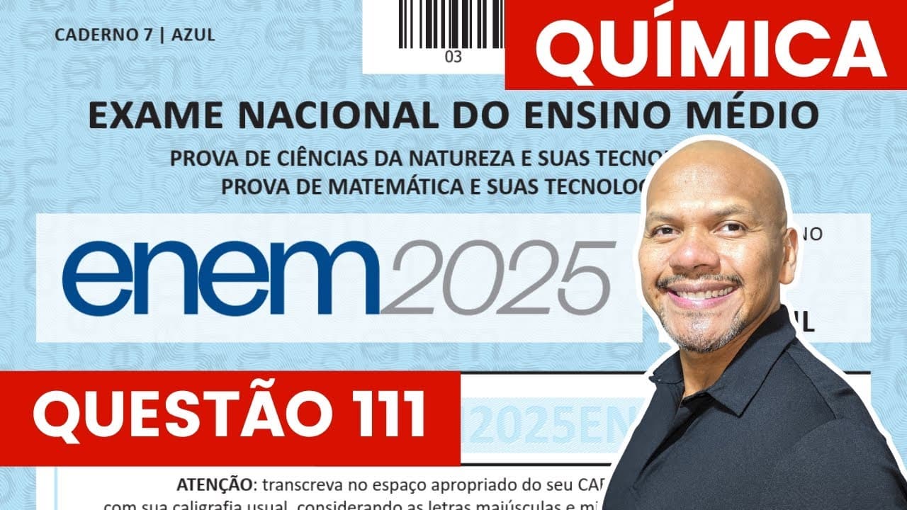 Thumbnail: Enem 2025 - Resolução de Química - O esquema apresenta as etapas do processo de biodigestão, uma for
