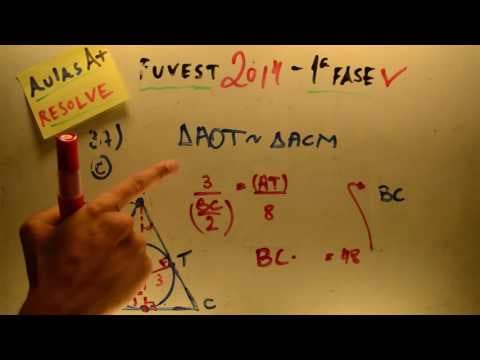 Thumbnail da aula: FUVEST 2014 - Matemática 37 - Semelhança de Triangulos - 1ª fase Prova V - Aulas A+ Resolve