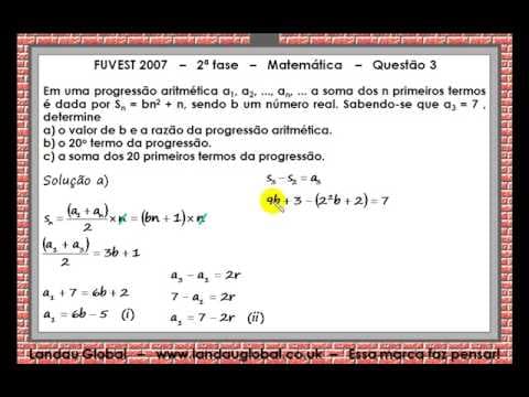 Thumbnail da aula: FUVEST USP 2007 MAT P2 Q3