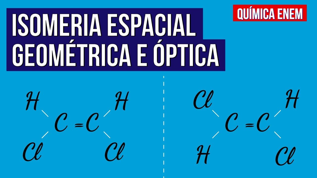 Thumbnail: ISOMERIA ESPACIAL GEOMÉTRICA E ÓPTICA | Resumo de Química Enem. Profe Larissa Campos