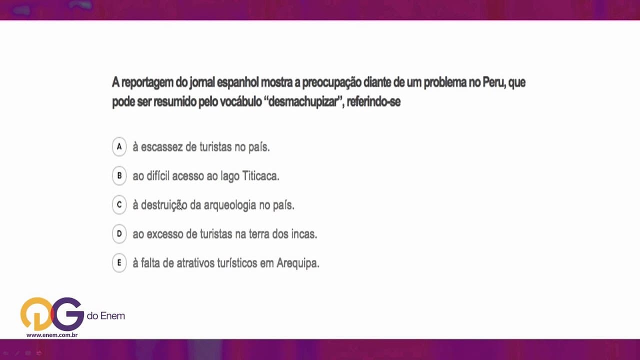 Thumbnail: Prova de Espanhol do ENEM