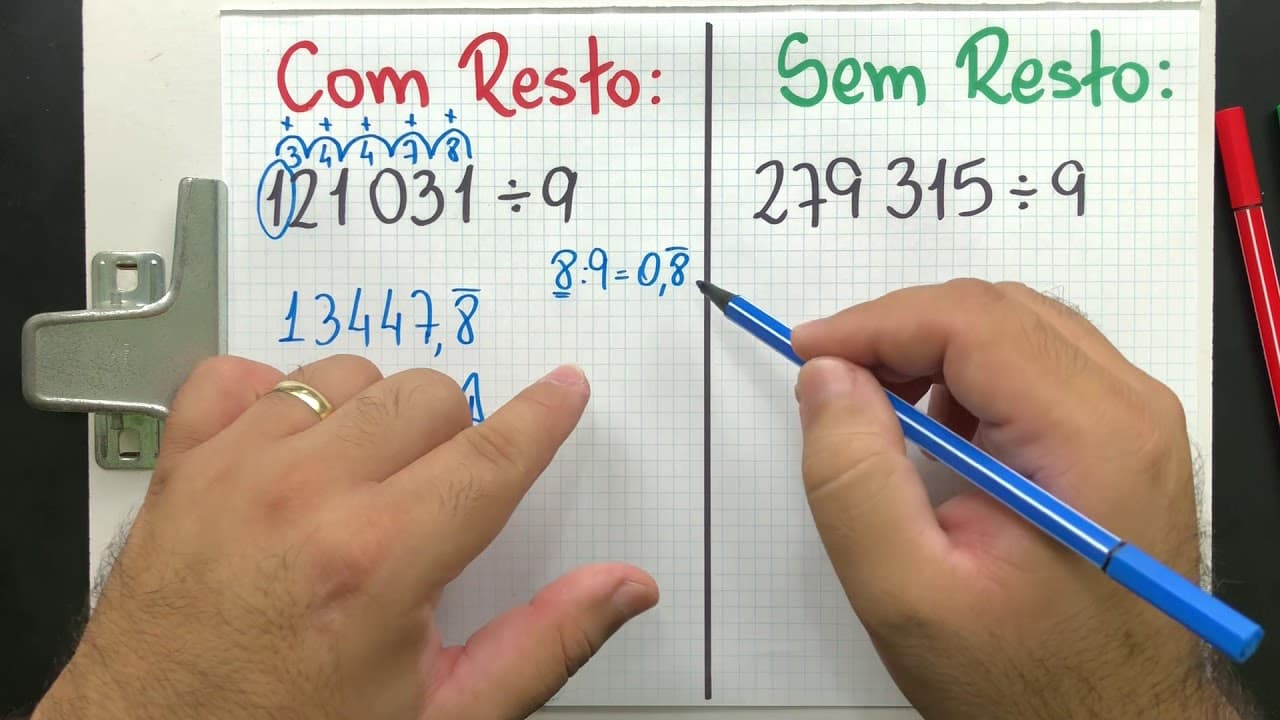Thumbnail: 💡 DICA 23 - Truque da DIVISÃO LONGA POR 9 com Resto e Conta Mais Difícil