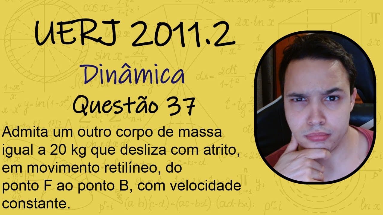 Thumbnail: UERJ 2011 - Admita um outro corpo de massa igual a 20 kg que desliza com atrito, em movimento