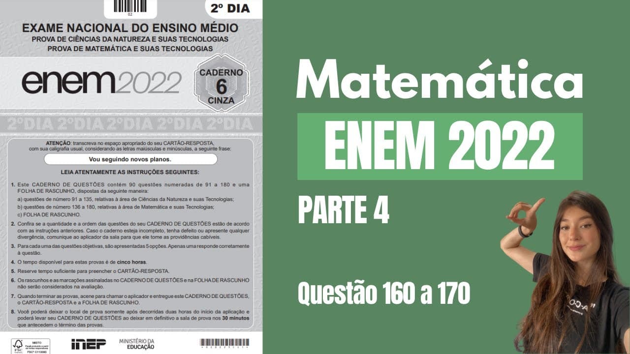 Thumbnail: ENEM 2022 - Questão 160 a 170 (Prova Cinza ⚪)