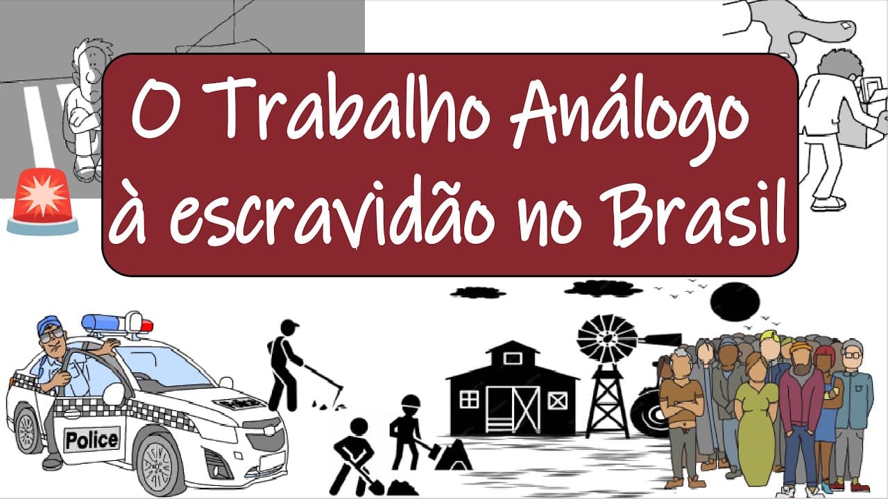 Thumbnail: Atualidades para redação - O trabalho análogo à escravidão | Desenhando a Solução