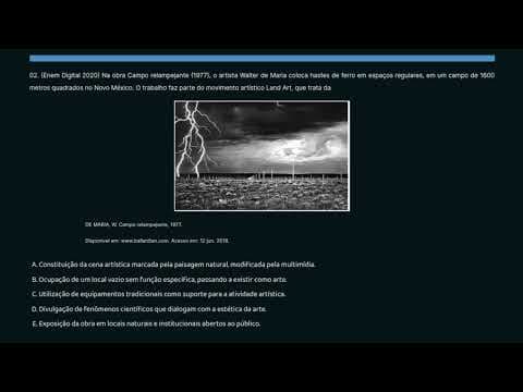 Thumbnail da aula: 02. (Enem Digital 2020) Na obra Campo relampejante (1977), o artista Walter de Maria coloca hastes