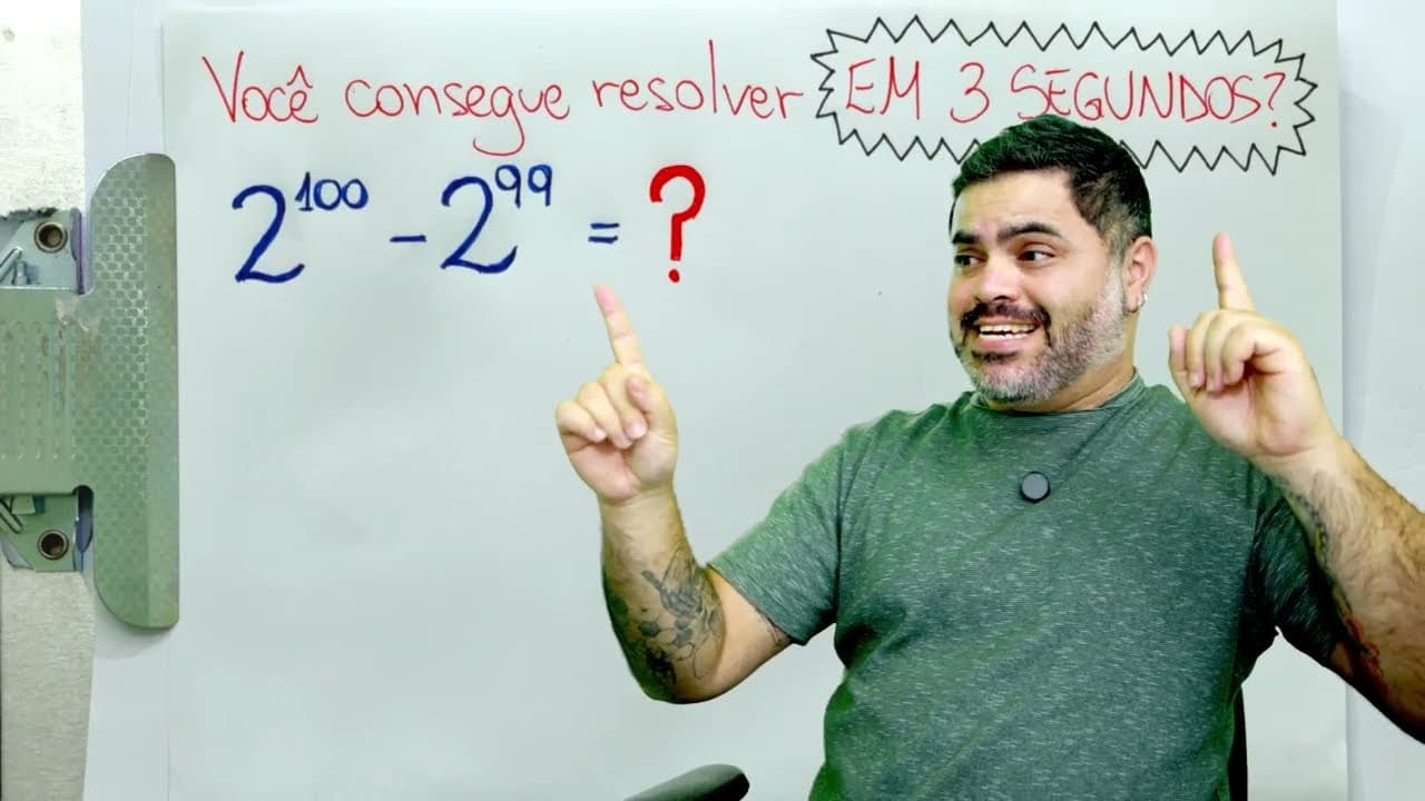 Thumbnail: 🤯 Você consegue resolver isso EM 3 SEGUNDOS? Incrível Problema de SUBTRAÇÃO DE POTÊNCIAS DE BASE 2