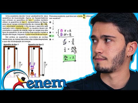 Thumbnail da aula: ENEM 2023 - Uma academia decide trocar gradualmente seus aparelhos de musculação. Agora, os frequent