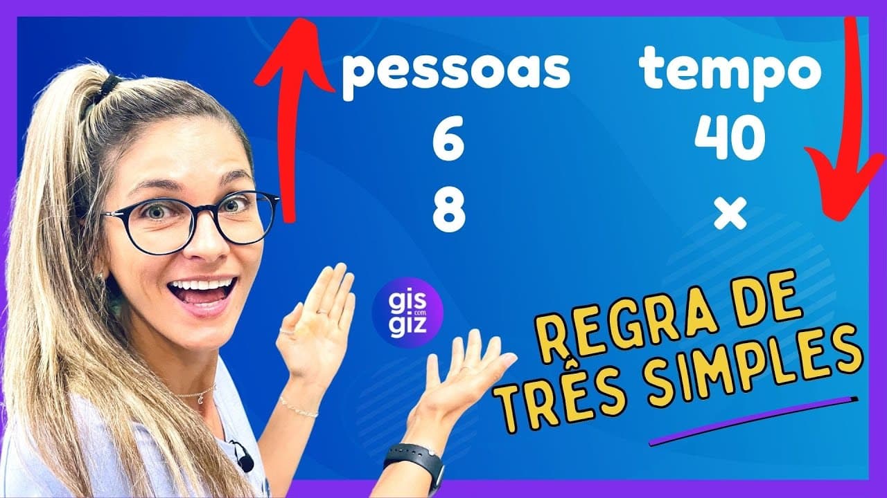 Thumbnail: REGRA DE TRÊS SIMPLES - GRANDEZAS DIRETA E INVERSAMENTE PROPORCIONAIS - Matemática básica