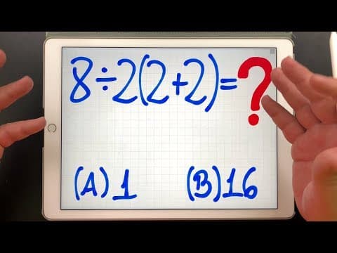 Thumbnail da aula: 🤯 8÷2(2+2) = ??? Problema VIRAL de Aritmética que ASSOMBROU a Internet