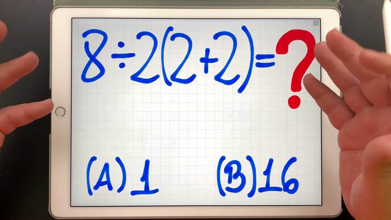 Thumbnail: 🤯 8÷2(2+2) = ??? Problema VIRAL de Aritmética que ASSOMBROU a Internet