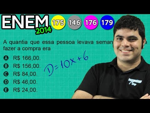Thumbnail da aula: ENEM 2014 Matemática #44 - Equação do Primeiro Grau e Porcentagem