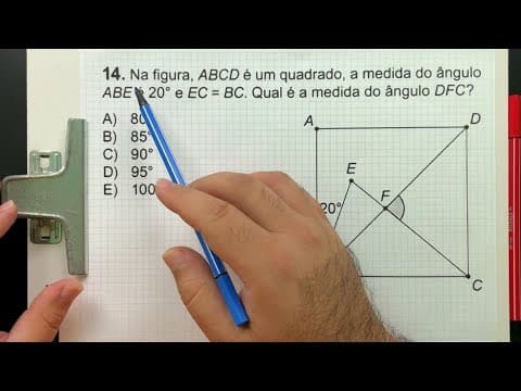 Thumbnail da aula: ⚠️ Gabarito OBMEP 2019 👉🏻 Qual é a medida do ÂNGULO DFC? 🤯 Você Consegue Calcular?