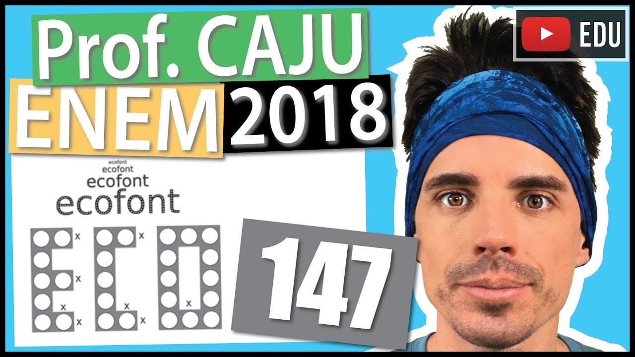 Thumbnail: [ENEM 2018] 147 📓 GEOMETRIA PLANA A Ecofont possui design baseado na velha fonte Vera Sans. Porém
