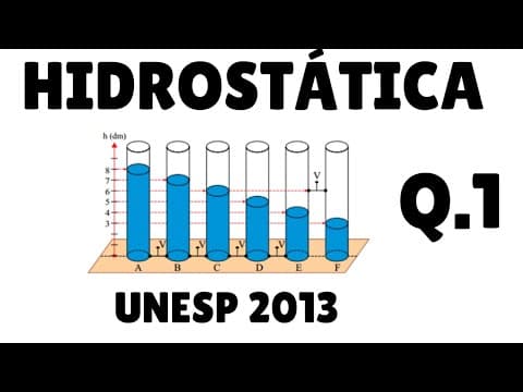 Thumbnail da aula: HIDROSTÁTICA - EXERCÍCIO 1 - TEOREMA DE STEVIN - UNESP 2013