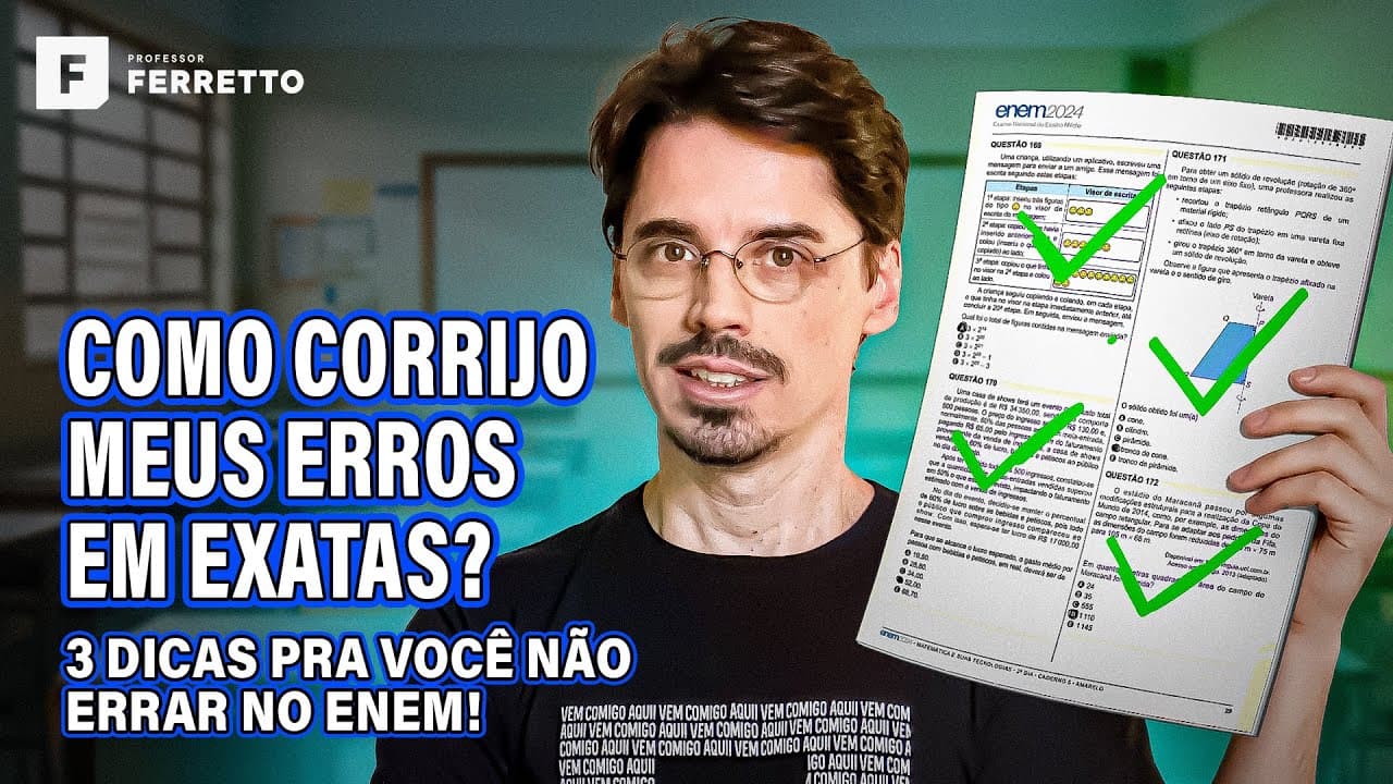 Thumbnail: COMO CORRIGIR SEUS ERROS EM EXATAS ANTES DO ENEM!📝