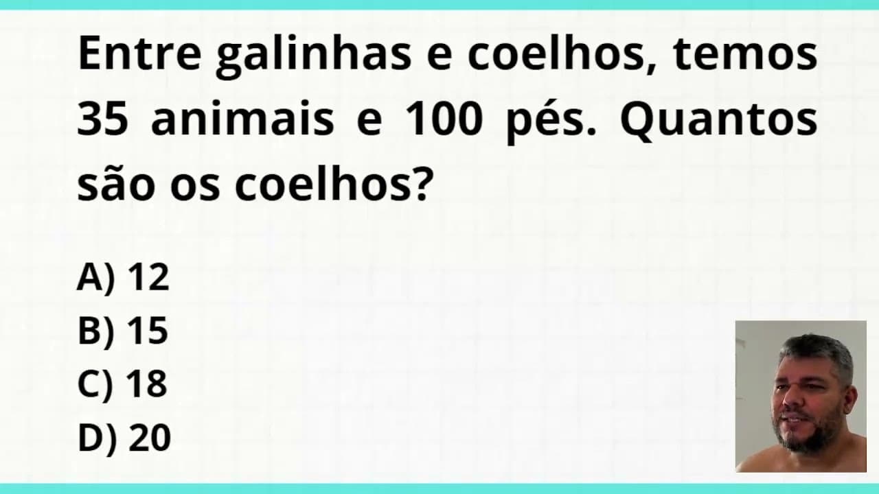 Thumbnail: O Problema dos Coelhos e das Galinhas - Já caiu em concurso!