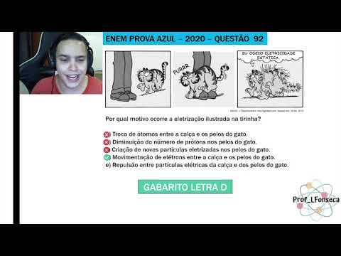 Thumbnail da aula: Enem 2020 - Garfield eletrização - Por qual motivo ocorre a eletrização ilustrada na tirinha?
