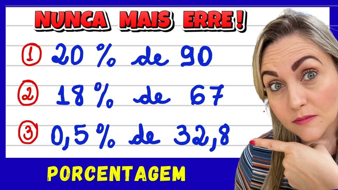 Thumbnail: PORCENTAGEM!! EXPLICAÇÃO PASSO A PASSO! VOCÊ PODE ESTAR SENDO ENGANADO! EXPLICAÇÃO PARA INICIANTES!