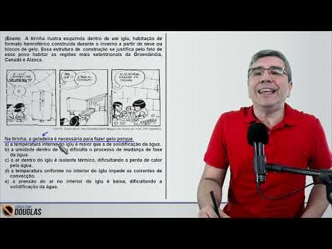 Thumbnail da aula: Enem 2024 A tirinha ilustra esquimós dentro de um iglu, habitação de formato hemisférico