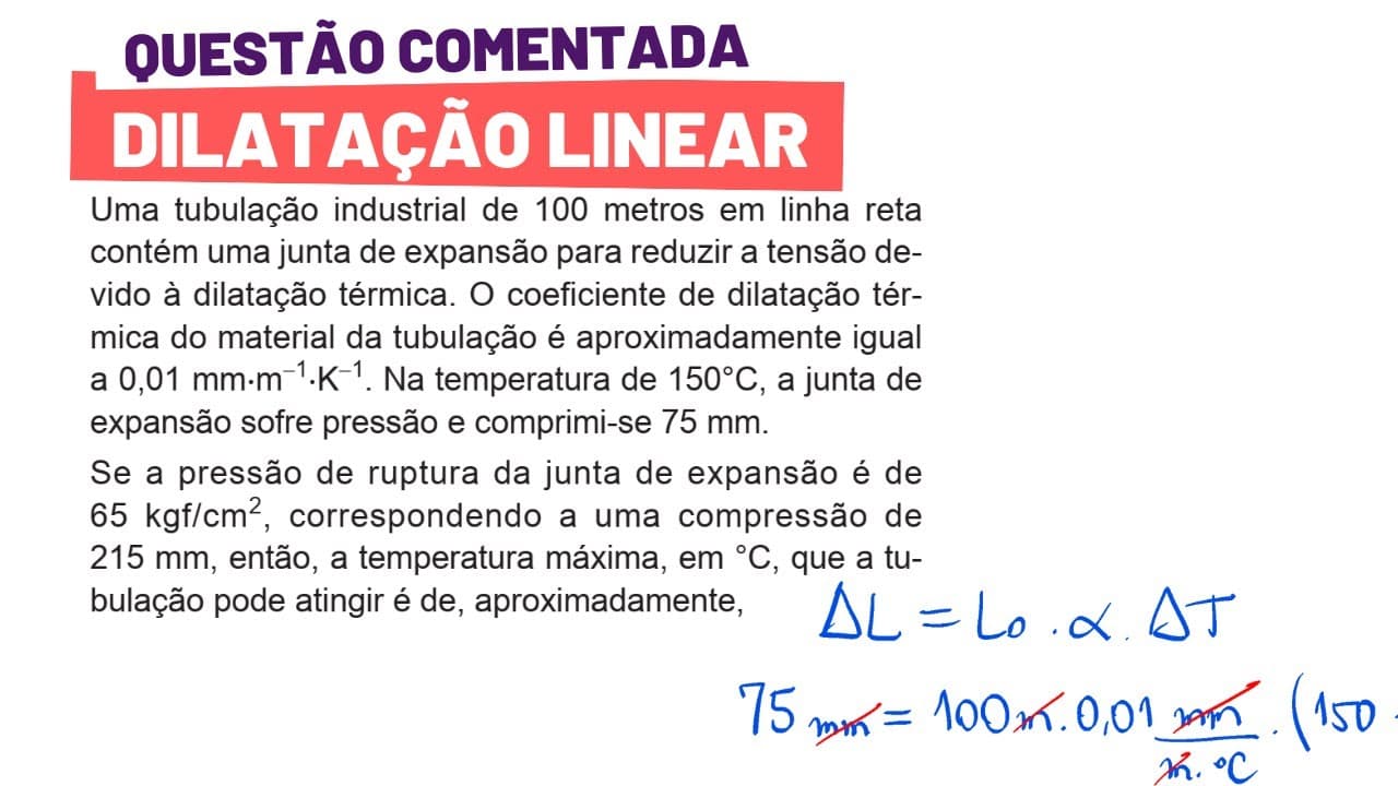 Thumbnail: DILATAÇÃO TÉRMICA LINEAR - QUESTÃO COMENTADA