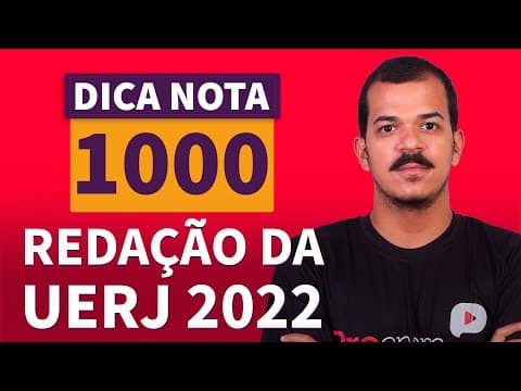 Thumbnail da aula: REDAÇÃO DA UERJ 2022 | Dica Nota 1000 | David Gonçalves