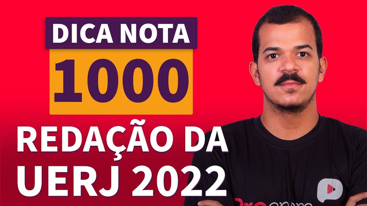 Thumbnail: REDAÇÃO DA UERJ 2022 | Dica Nota 1000 | David Gonçalves