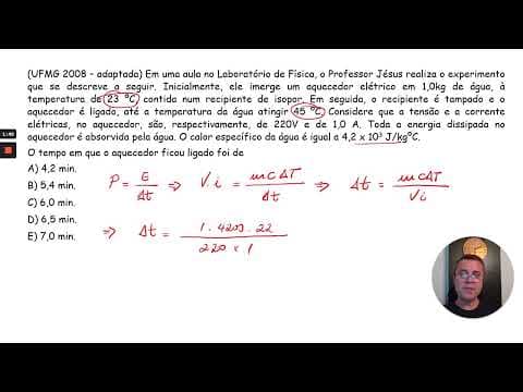 Thumbnail da aula: UFMG: Em uma aula no Laboratório de Física, o Professor Jésus realiza o experimento que se descreve