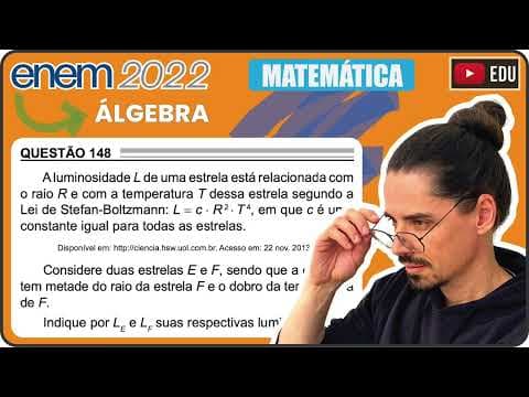Thumbnail da aula: [ENEM 2022] 148 📘 ÁLGEBRA A luminosidade L de uma estrela está relacionada com o raio R e com a