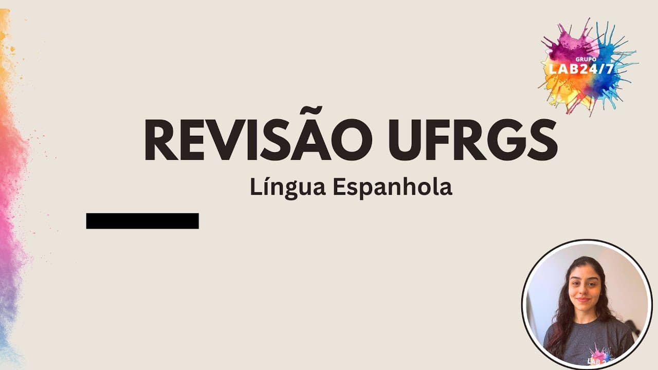 Thumbnail: REVISÃO UFRGS 2026 | Língua Espanhola