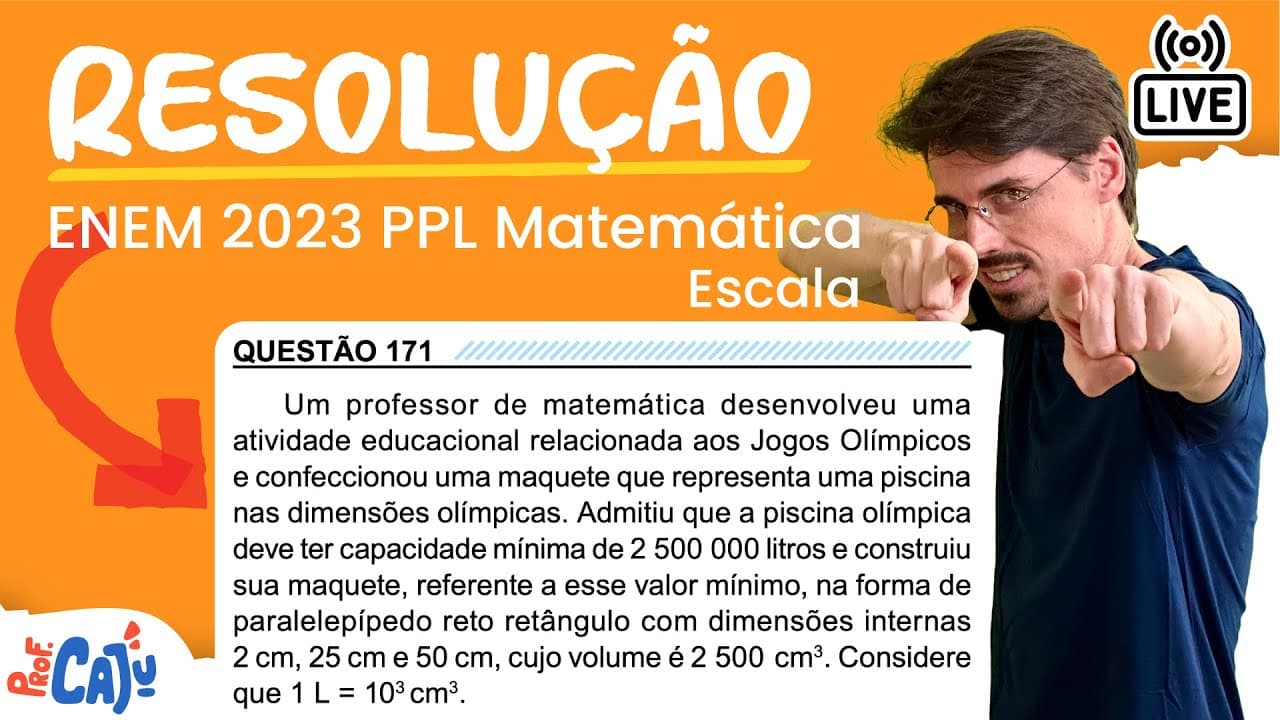 Thumbnail: [ENEM 2023 PPL] 171 📘 ESCALA Um professor de matemática desenvolveu uma atividade educacional