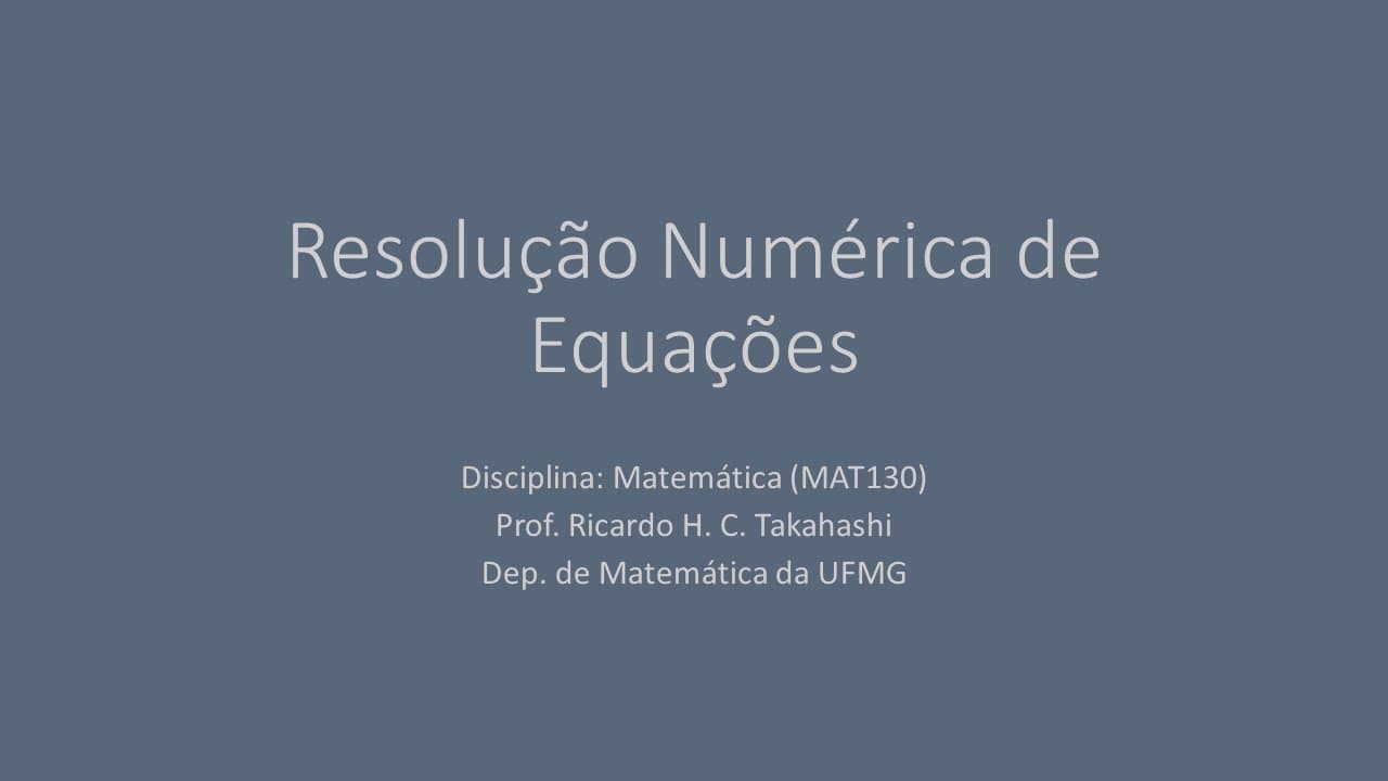 Thumbnail: Vídeo 13 - Resolução numérica de equações