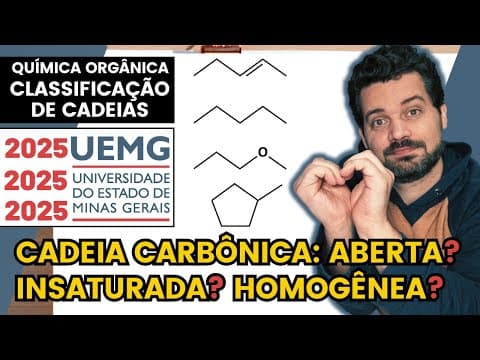 Thumbnail da aula: ✏️ UEMG 2025 | Analise a estrutura da molécula e escolha a alternativa que, corretamente,