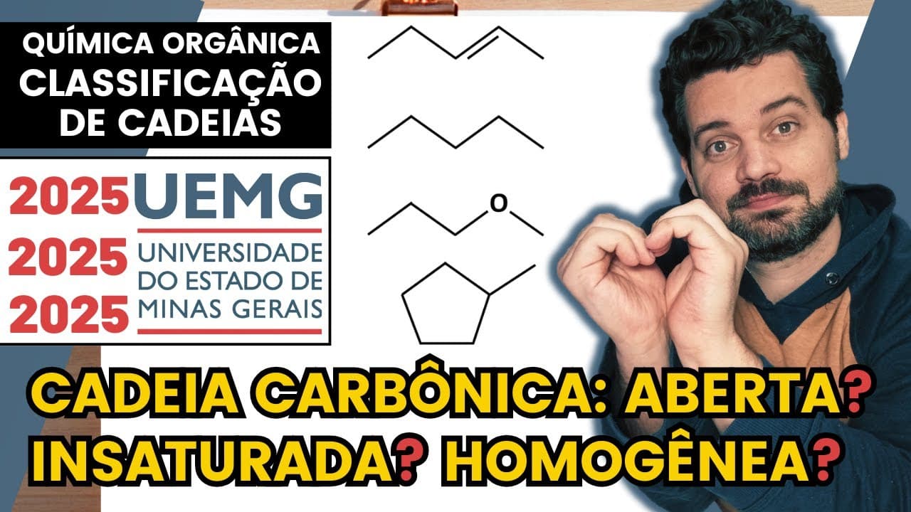 Thumbnail: ✏️ UEMG 2025 | Analise a estrutura da molécula e escolha a alternativa que, corretamente,