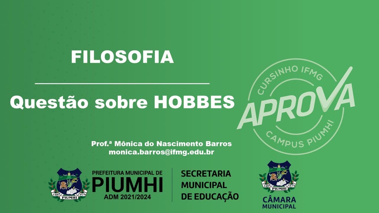 Thumbnail: UNESP 2011 - Filosofia - Questão sobre HOBBES