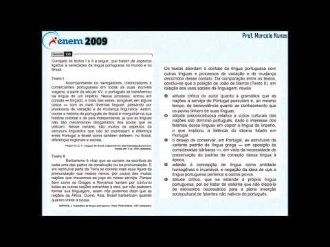 Thumbnail da aula: Enem 2009: compreensão de textos (variedades da língua portuguesa).