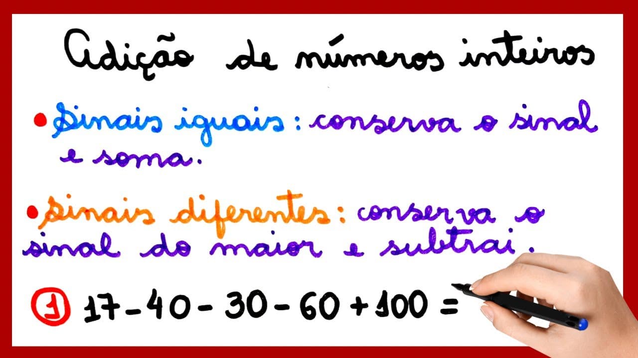 Thumbnail: ADIÇÃO DE INTEIROS!!! SIMPLES  E FÁCIL. A ajuda que você precisa de jeito simples e fácil.
