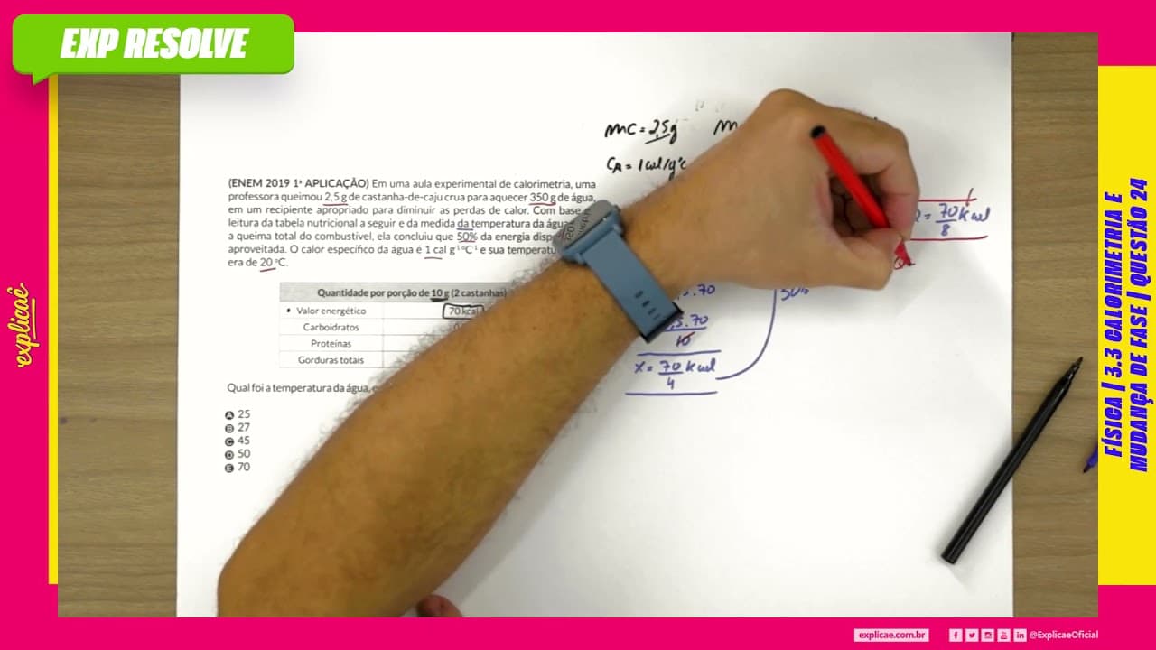 Thumbnail: EM UMA AULA EXPERIMENTAL DE CALORIMETRIA, UMA PROFESSORA (...) | CALORIMETRIA E MUDANÇA DE FASE