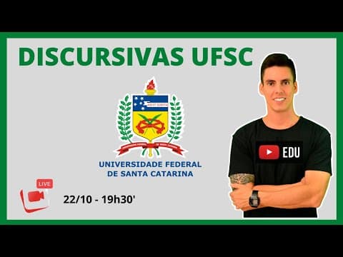 Thumbnail da aula: CORREÇÃO DISCURSIVAS UFSC - PROFESSOR GUSTAVO
