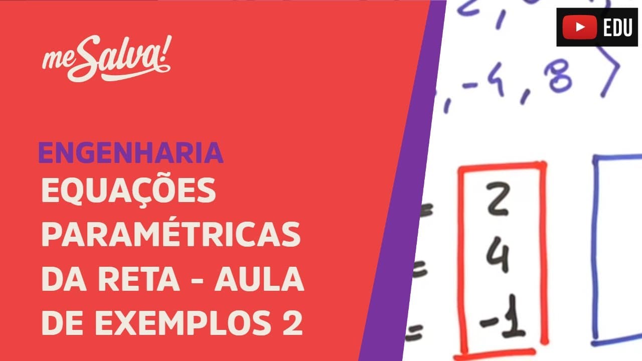 Thumbnail: Equações paramétricas da Reta: Exemplos 2 | Engenharia | Me Salva!