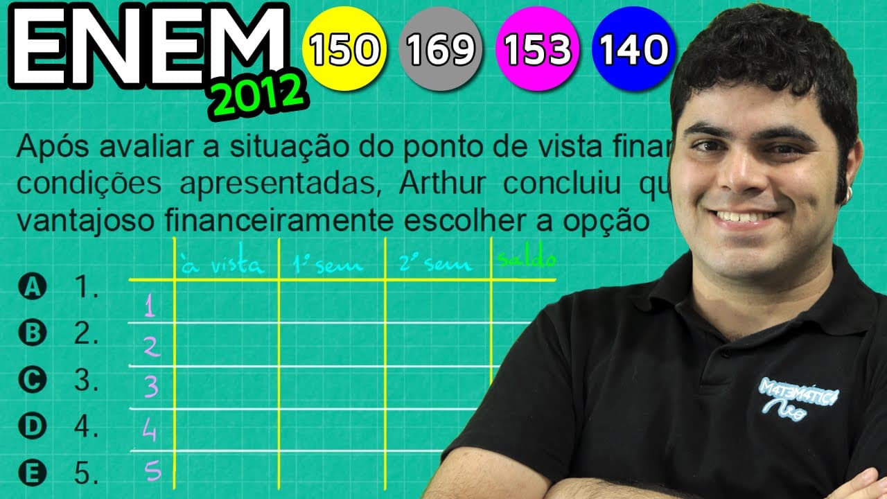 Thumbnail: ENEM 2012 Matemática #5 - Cálculo de Juros (questão trabalhosa)