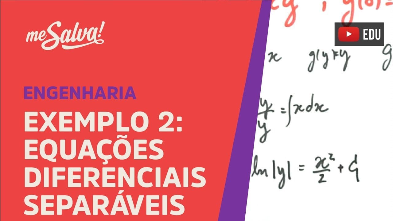 Thumbnail: Me Salva! Equações Diferenciais Separáveis - Exemplo 2