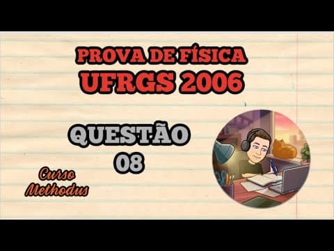 Thumbnail da aula: 08 de 2006 da prova de física da UFRGS - Uma pistola dispara um projétil contra um saco de areia