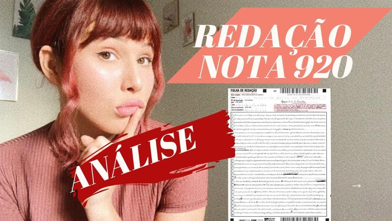 Thumbnail: ANALISANDO MINHA REDAÇÃO 920 DO ENEM 2019 + DICAS DE REDAÇÃO ENEM