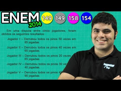 Thumbnail da aula: ENEM 2014 Matemática #19 - Razão e Desempenho no Boliche