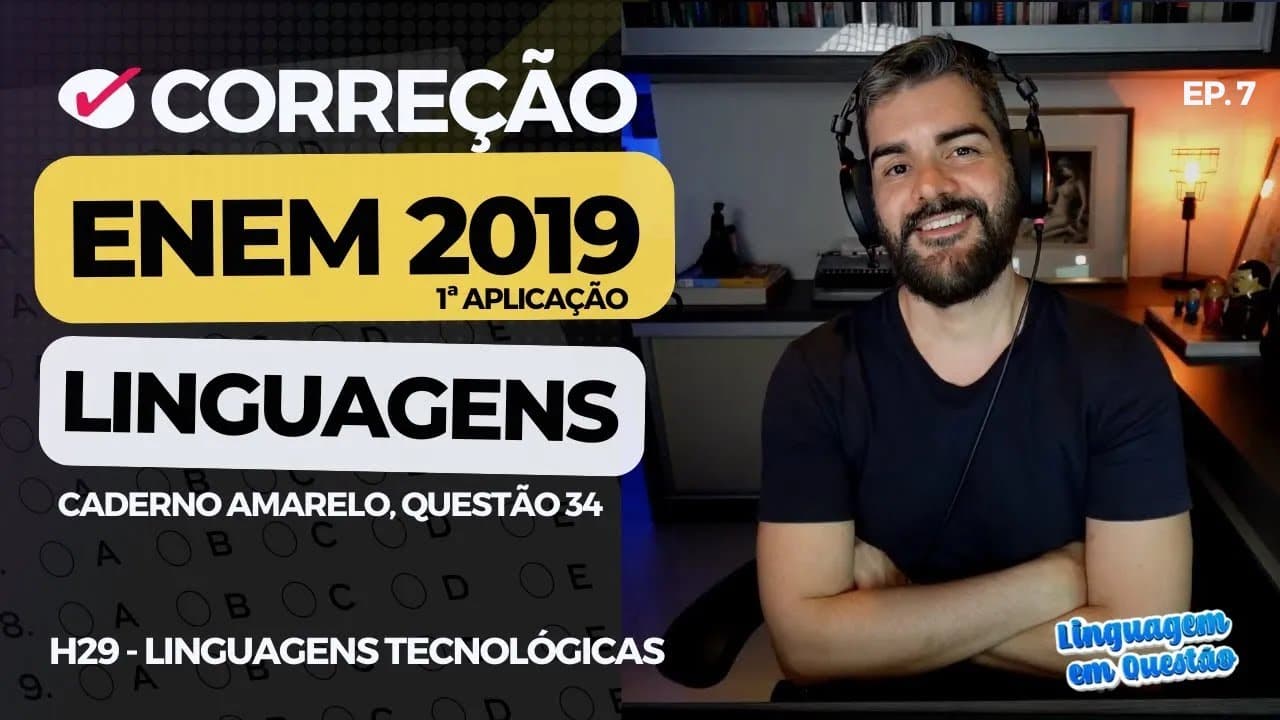 Thumbnail: ENEM 2019 1ª aplicação: IA escreve um conto (H29 | Linguagens tecnológicas | amarelo, 34) #7