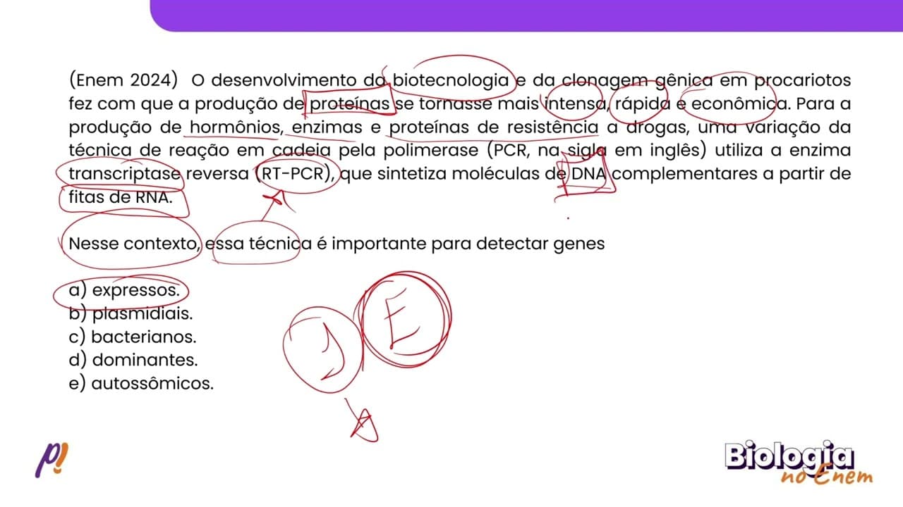 Thumbnail: ENEM 2024 - GENÉTICA | O desenvolvimento da biotecnologia e da clonagem gênica...
