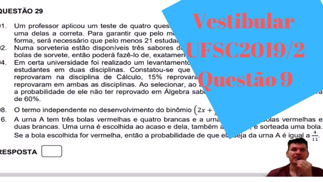 Thumbnail: 21. Vestibular UFSC 2019-2 Questão 9